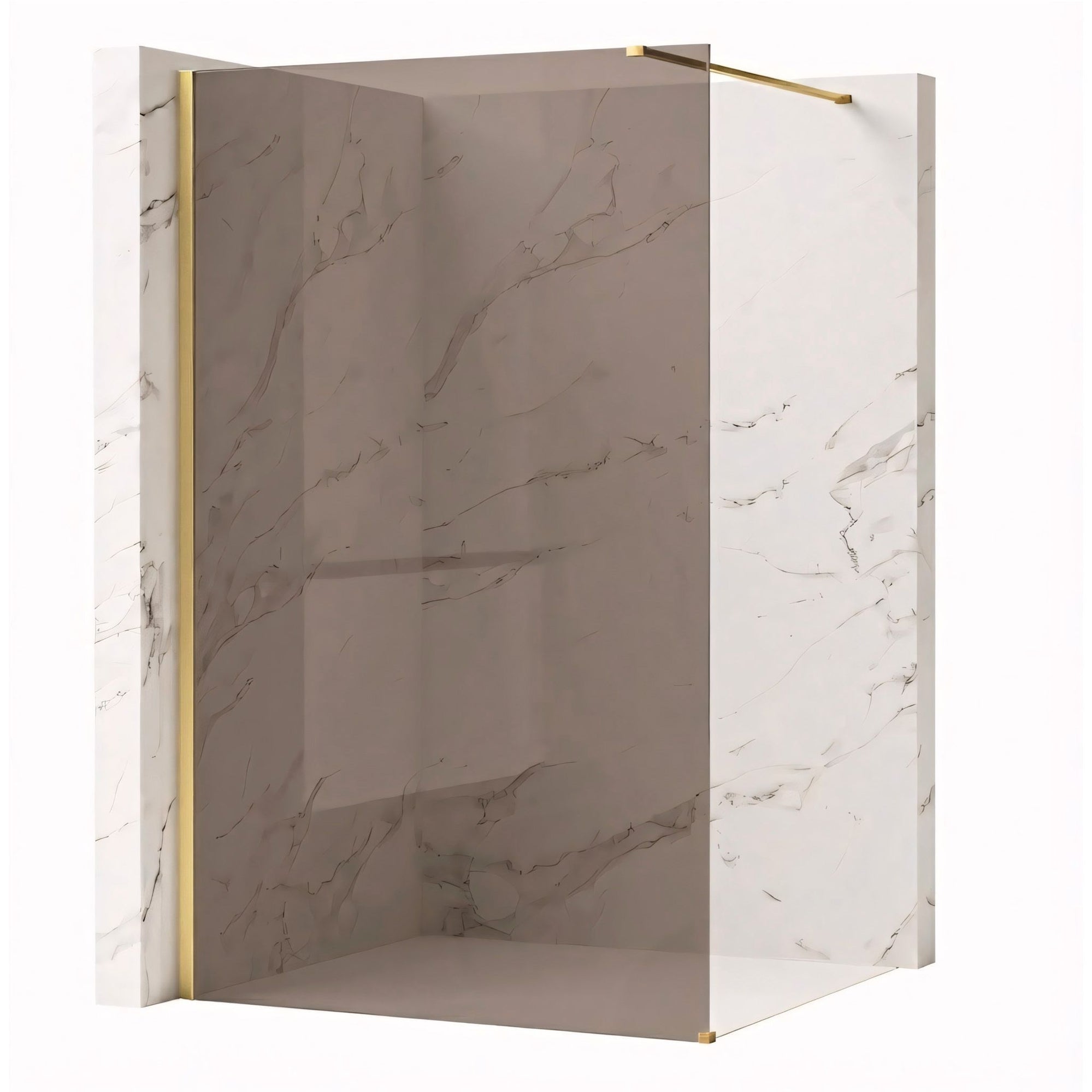 Kabina prysznicowa Walk-In Rea Flexi Brown / Brush Gold 120  2