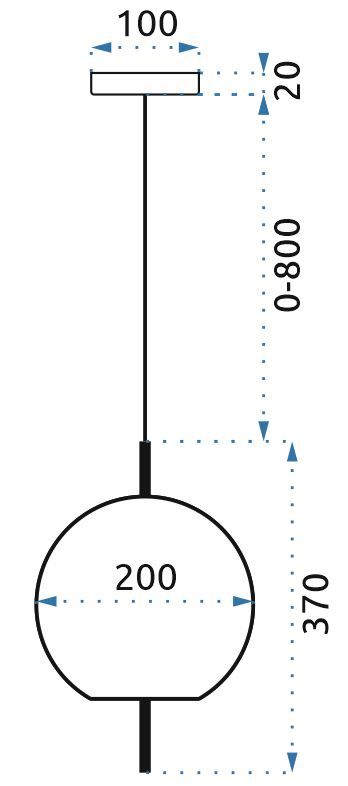 Lampa Sufitowa Wisząca Szklana Kula APP669-1CP Złota