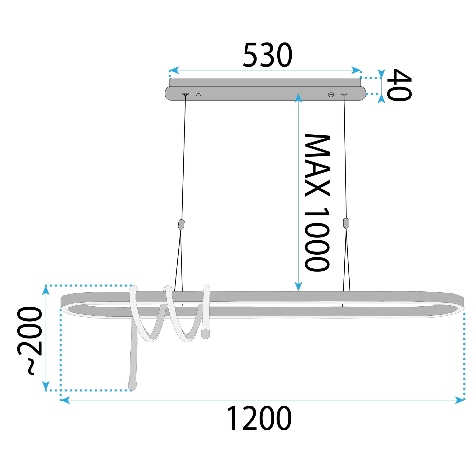 Lampa Wisząca Led Lhj040-cp 120 Cm Czarna  10