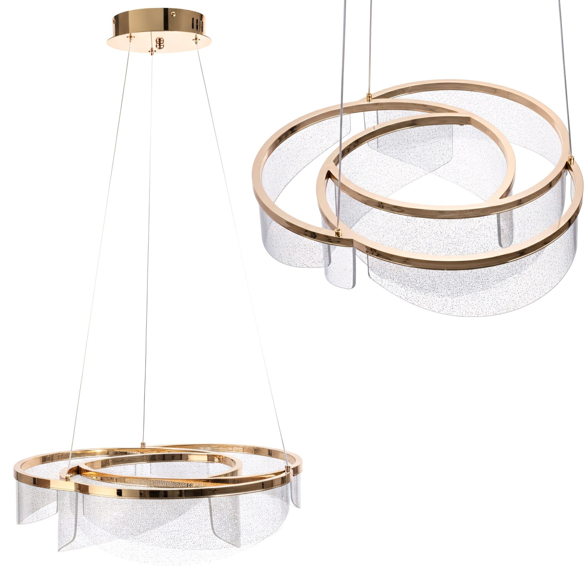 Lampa Sufitowa Wisząca Led G138-cp 50cm Złota  1