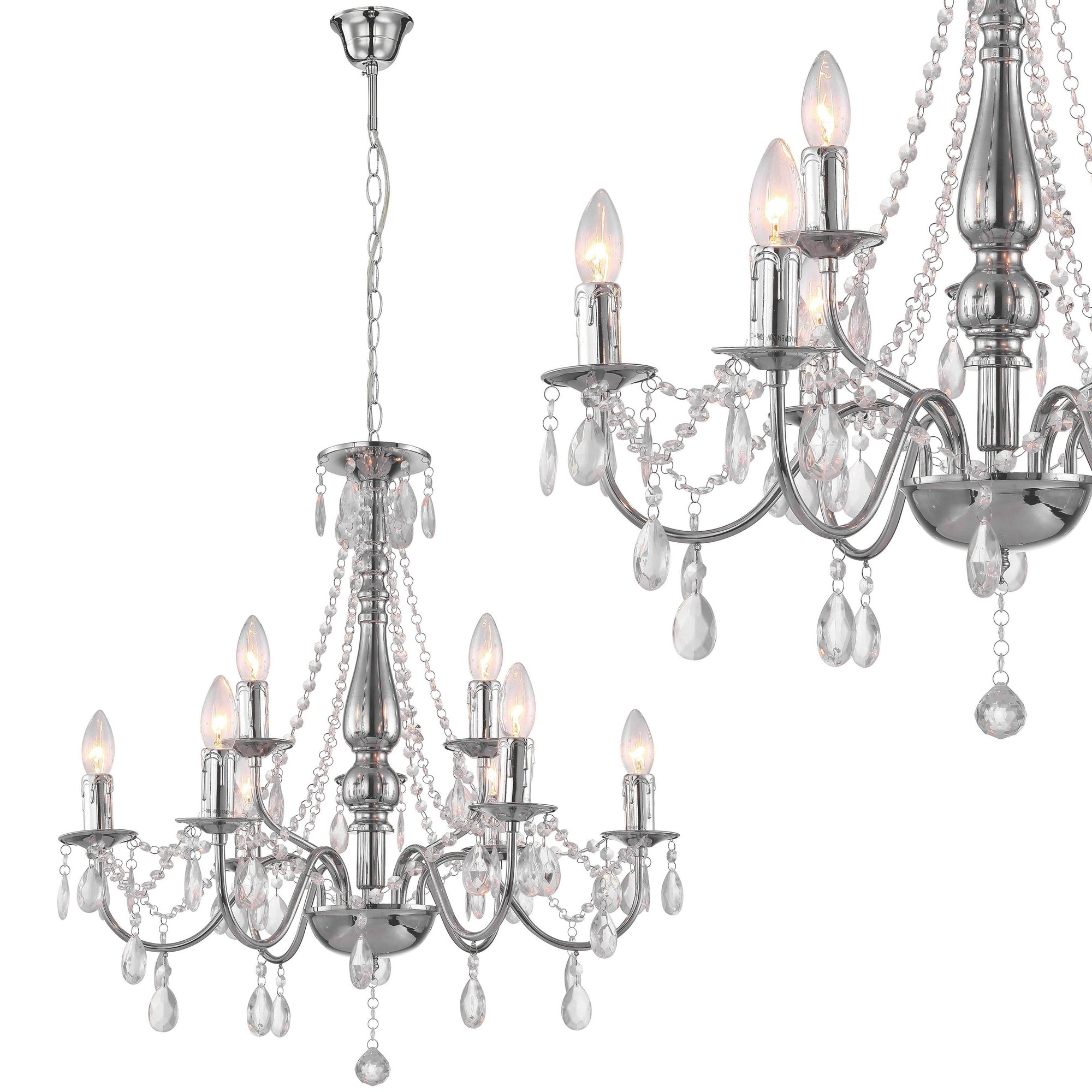 Lampa Sufitowa Wisząca Ebt016-9cp Chrom  1