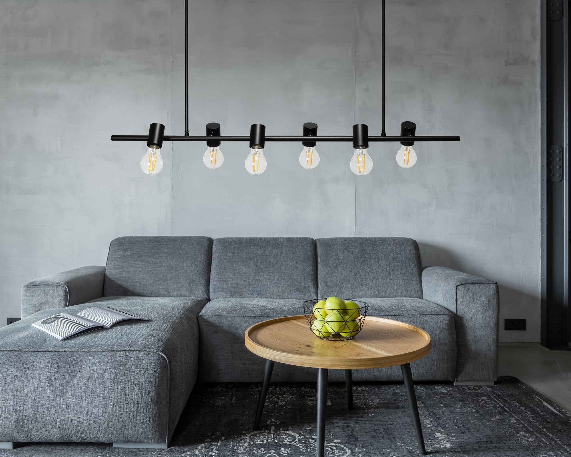 Lampa Sufitowa Metalowa Industrial APP480-6CP Czarna  4