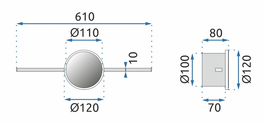 Kinkiet łazienkowy LED Round Chrom 60cm APP846-1W