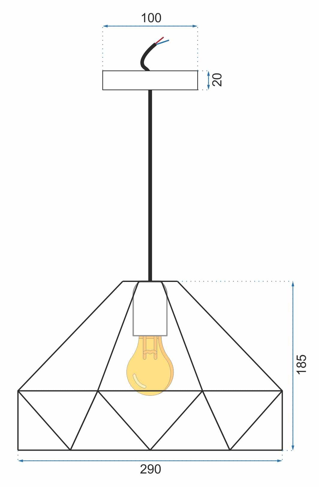 Lampa Sufitowa Wisząca Metalowa APP237-1CP Biała  9