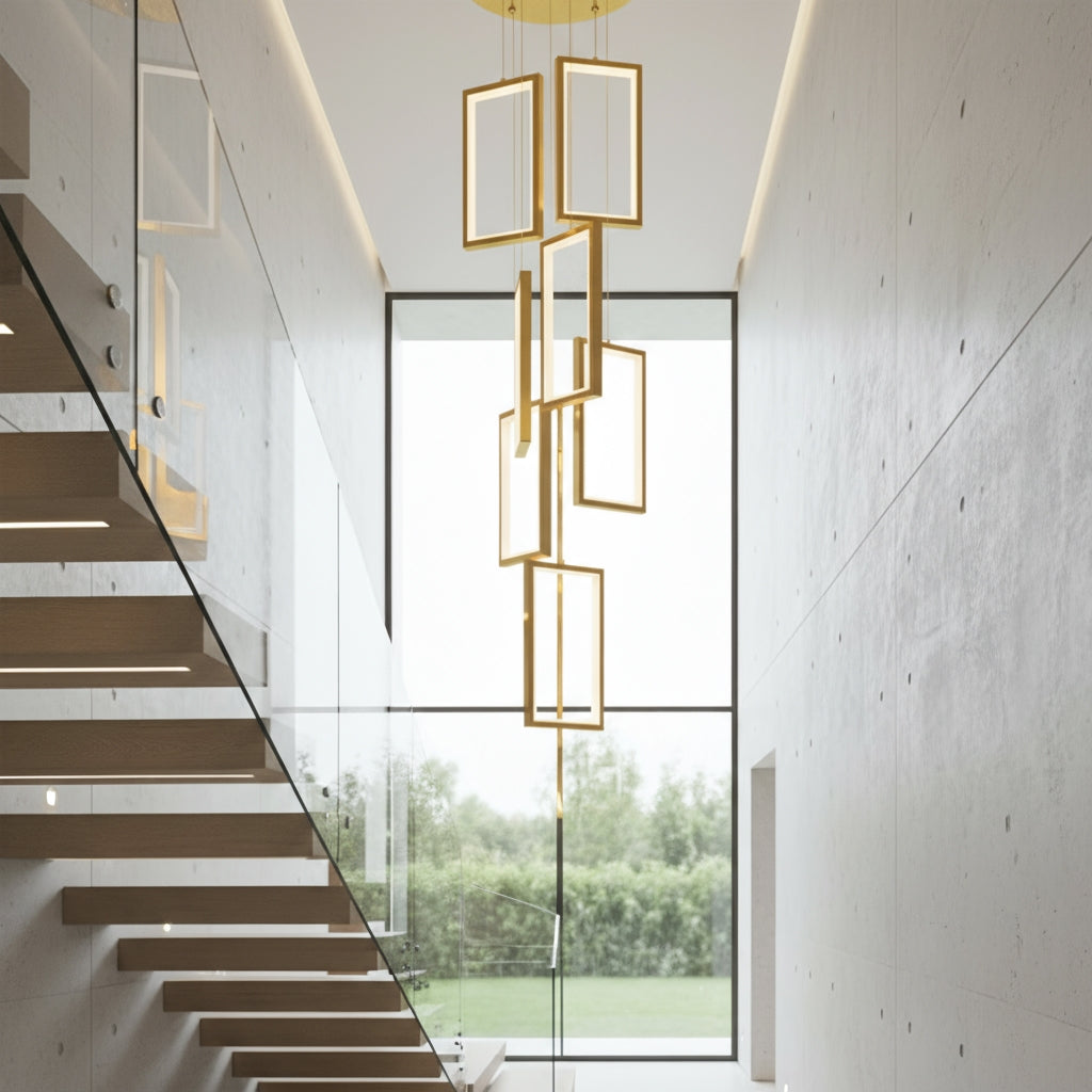 Lampa Sufitowa Wisząca Led Lhj090-7cp Złota  2