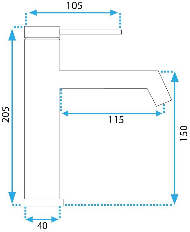 Bateria Umywalkowa Rea Foss nikiel szczotkowany Inox niska nickel brush