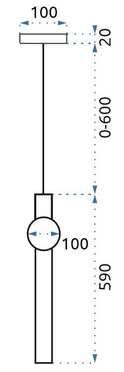 Lampa Sufitowa Wisząca Długa LED  APP475-CP Złota