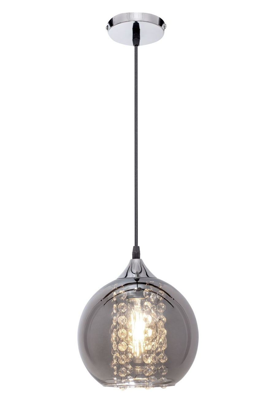 Lampa wisząca szklana Lustrzana z kryształami APP600-1CP