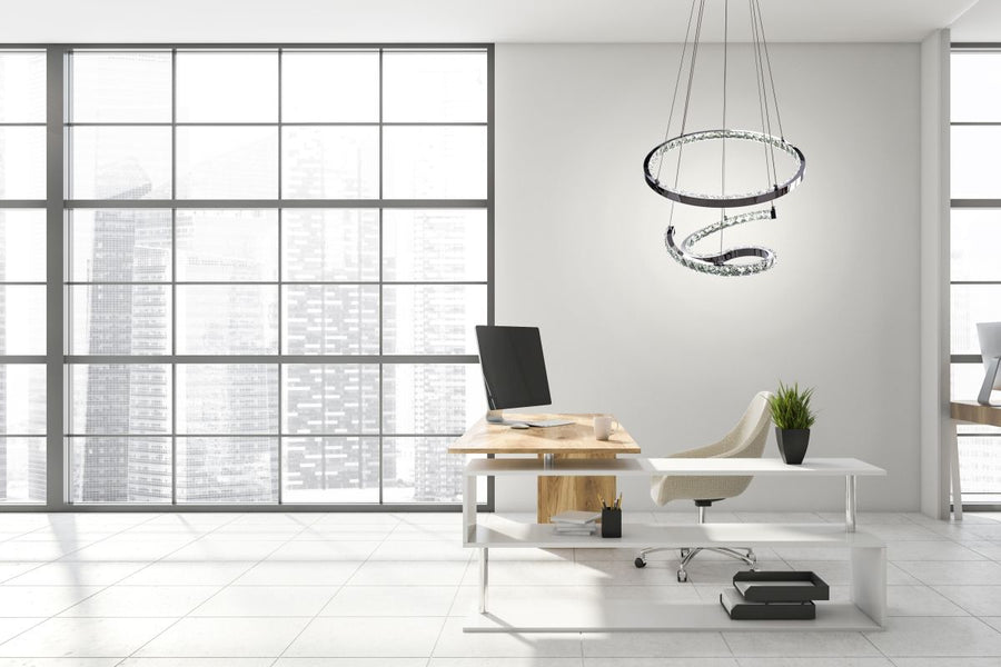 LAMPA KRYSZTAŁOWA WISZĄCA RING LED APP773-2CP