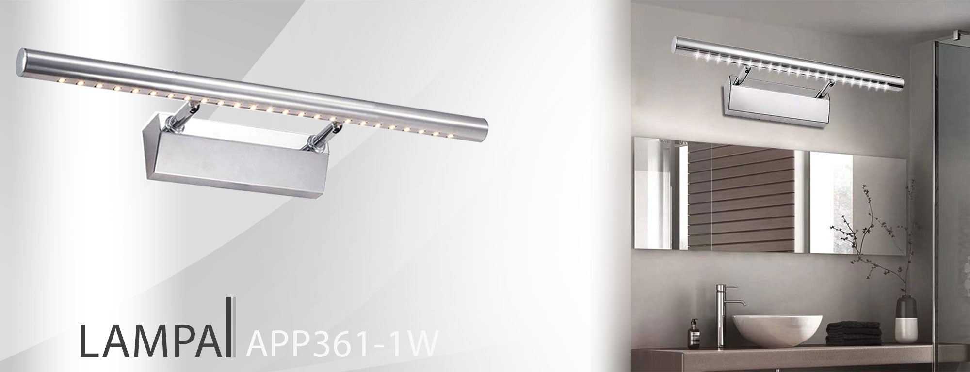 LAMPA KINKIET ŁAZIENKOWY LED NAD LUSTRO 5W 40CM APP361-1W  8