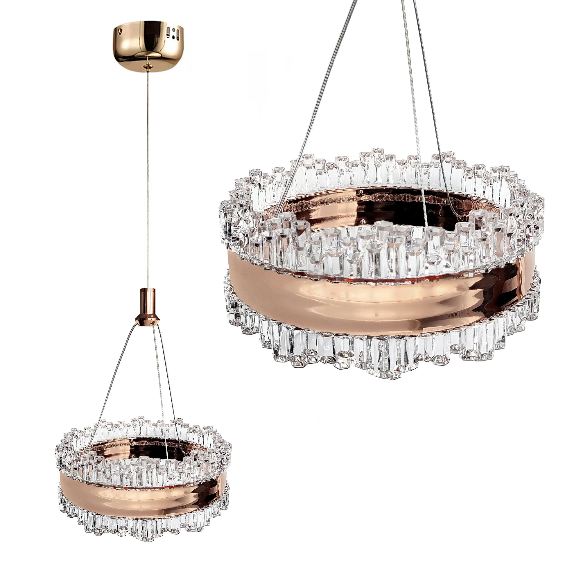 Lampa Wisząca Kryształowa Led Lhj099-cp Złota  1