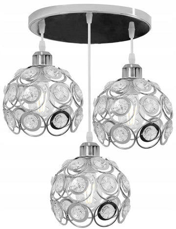 Lampa wisząca sufitowa APP210-3CPR KRYSZTAŁ SREBRNA