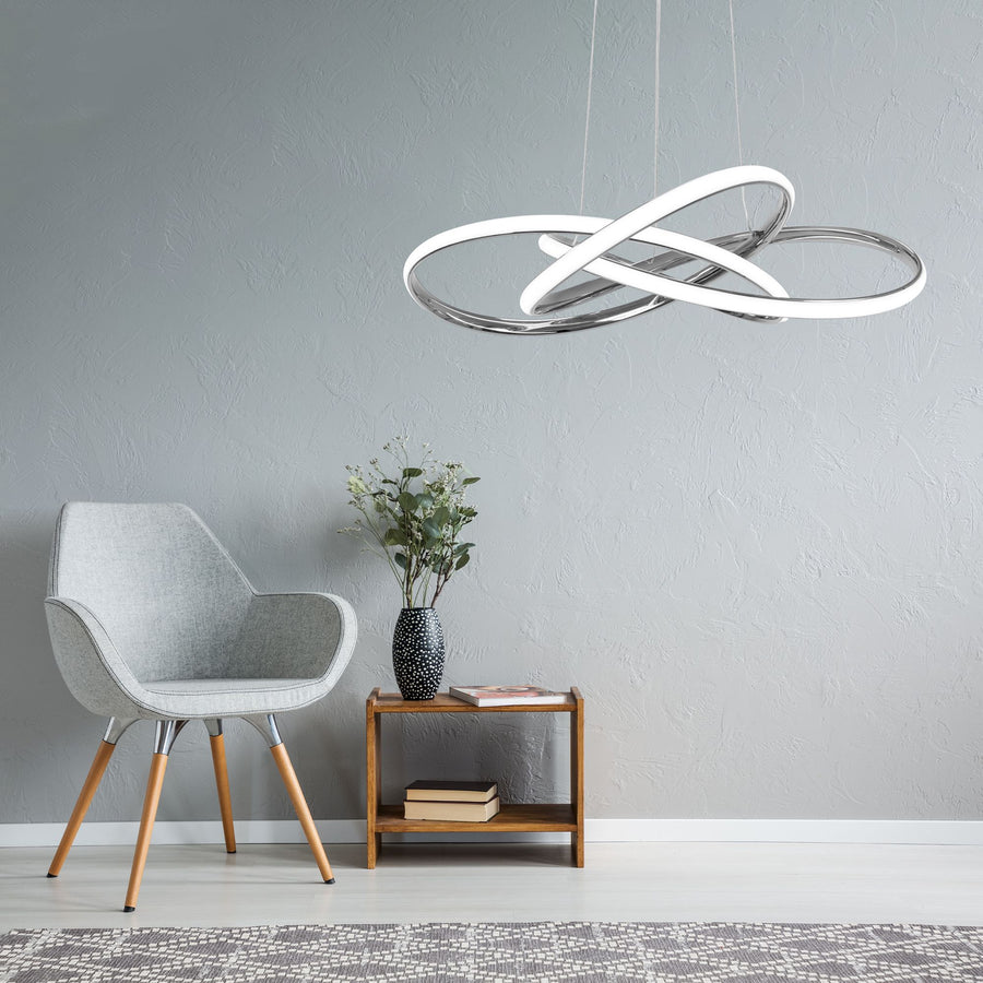 Lampa sufitowa nowoczesna LED + PILOT APP816-CP Node Chrom