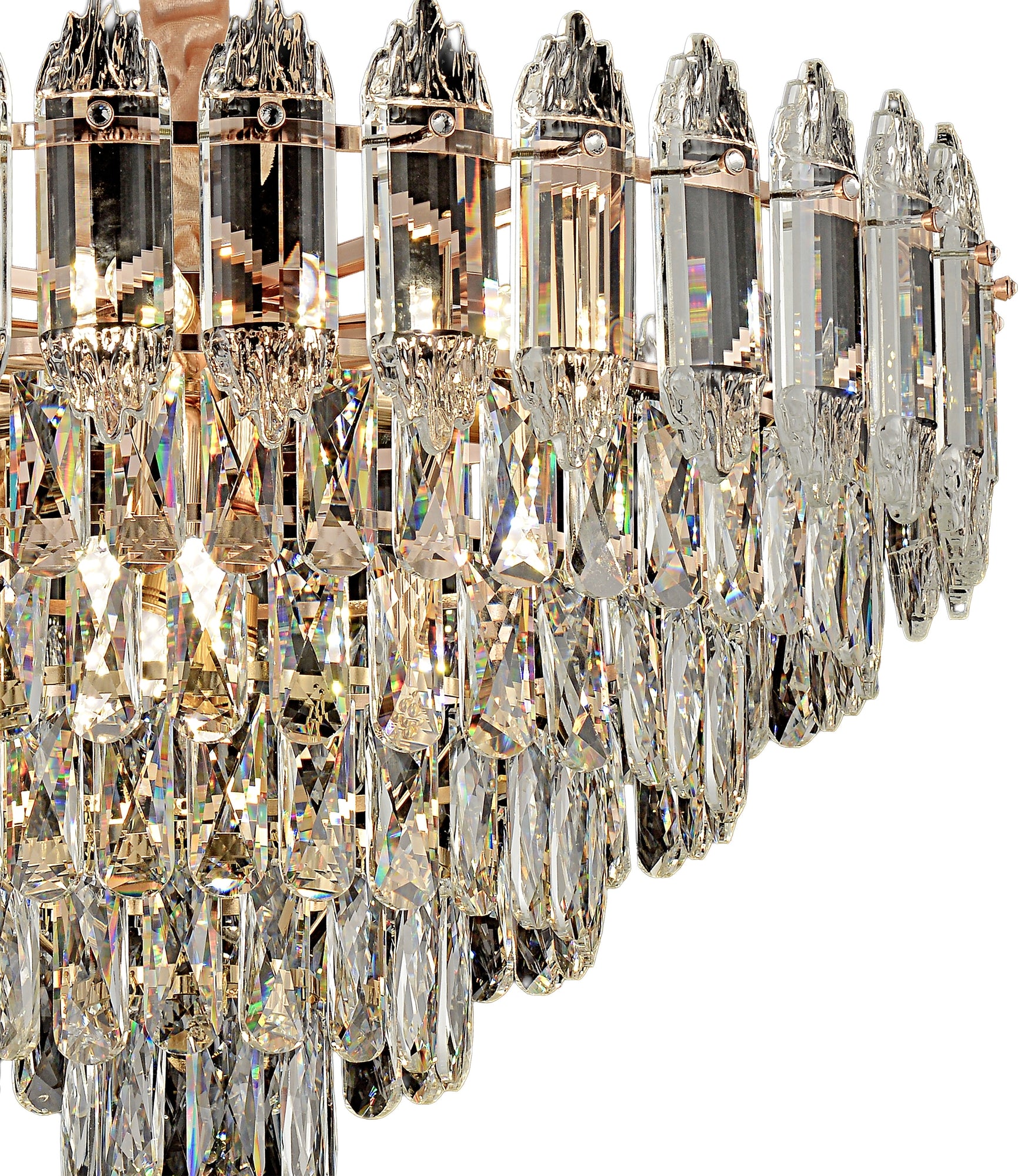 Lampa Wisząca Z Kryształami G057-cp 50cm Złota  2