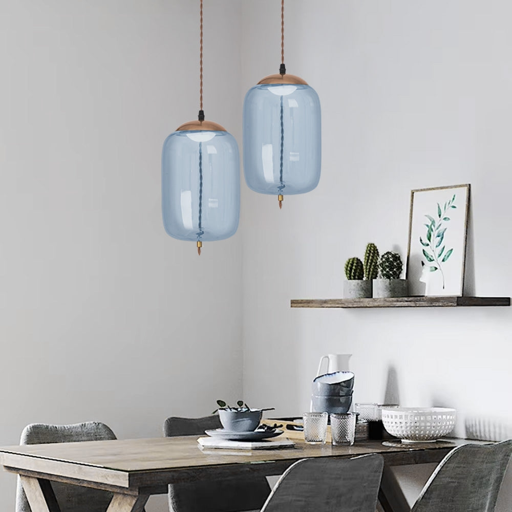 Lampa LED Sufitowa Wisząca Szklana APP443-CP Niebieska  6