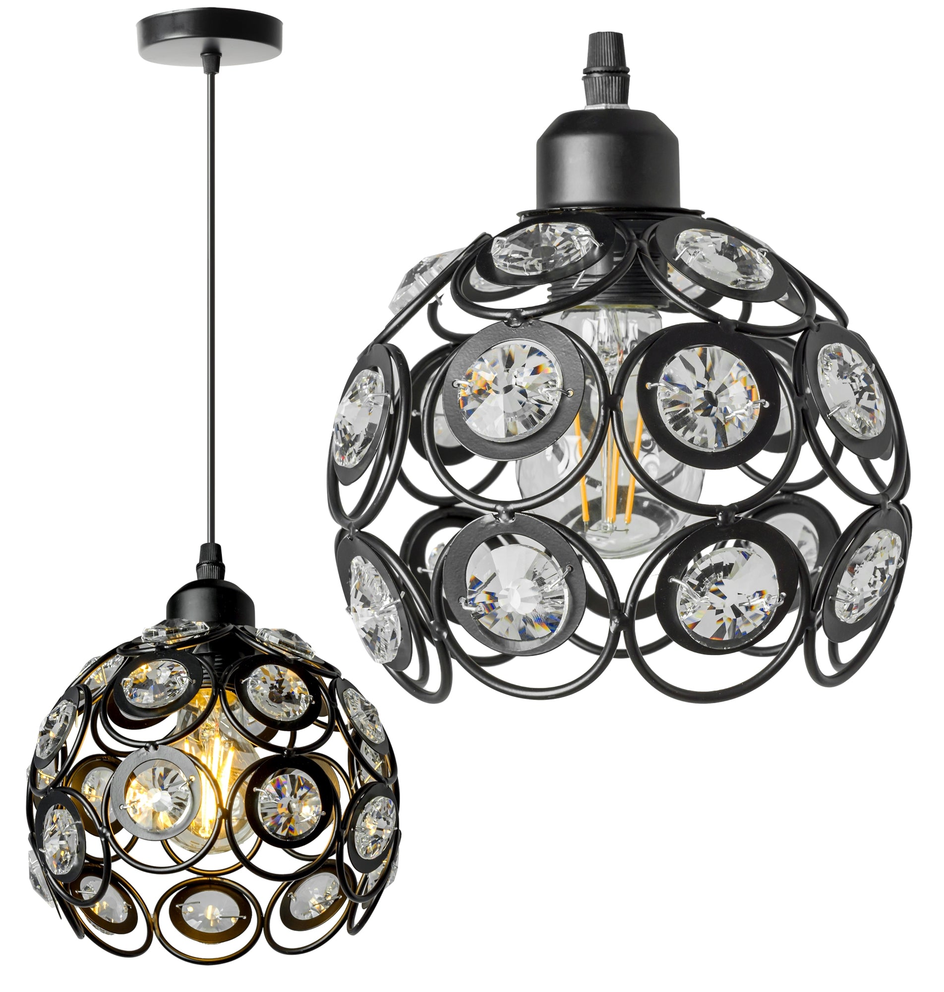 LAMPA WISZĄCA SUFITOWA KRYSZTAŁOWA APP206-1C Czarna  1