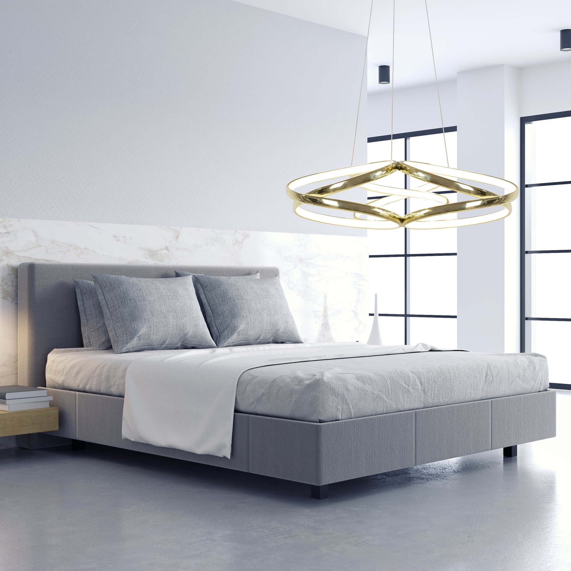 Lampa sufitowa nowoczesna LED + PILOT APP794-CP Flat  Złota  4