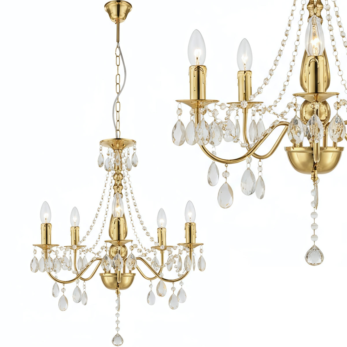 Lampa Sufitowa Wisząca Ebt015-5cp Złota  1