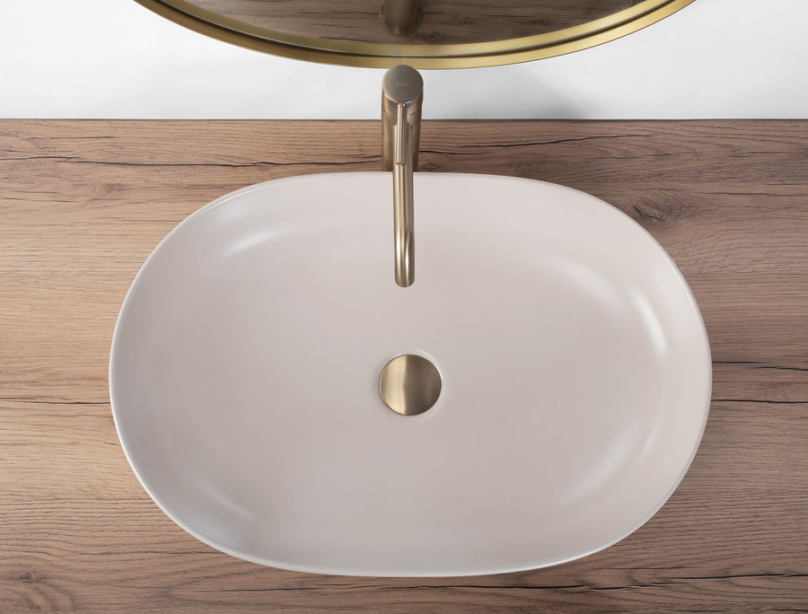 Umywalka nablatowa Rea CLEO 61 BEIGE MATT