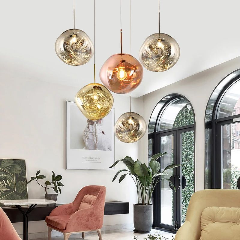 Lampa Sufitowa Wisząca Szklana APP331-1CP Złota