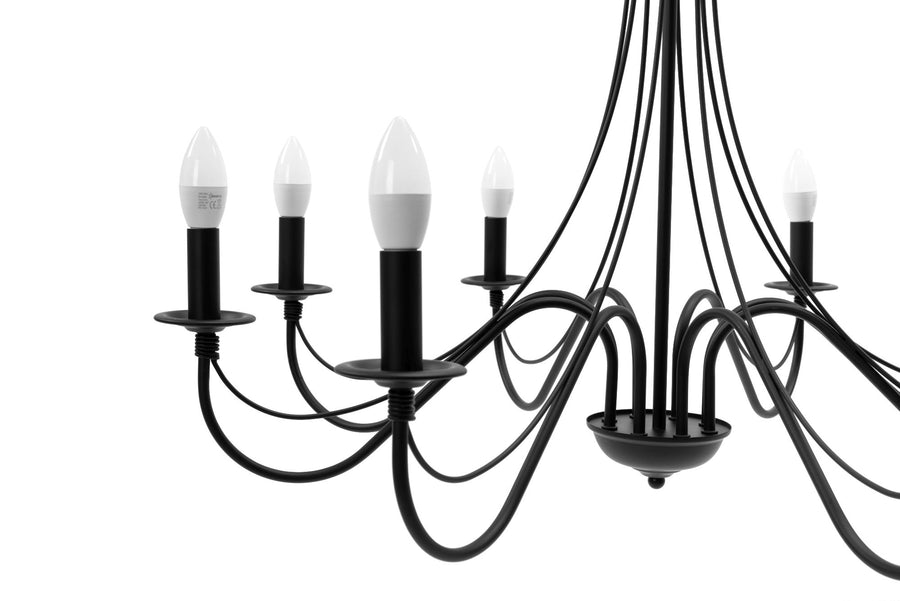 Lampa Sufitowa Wisząca Rustykalna APP648-8CP Czarna