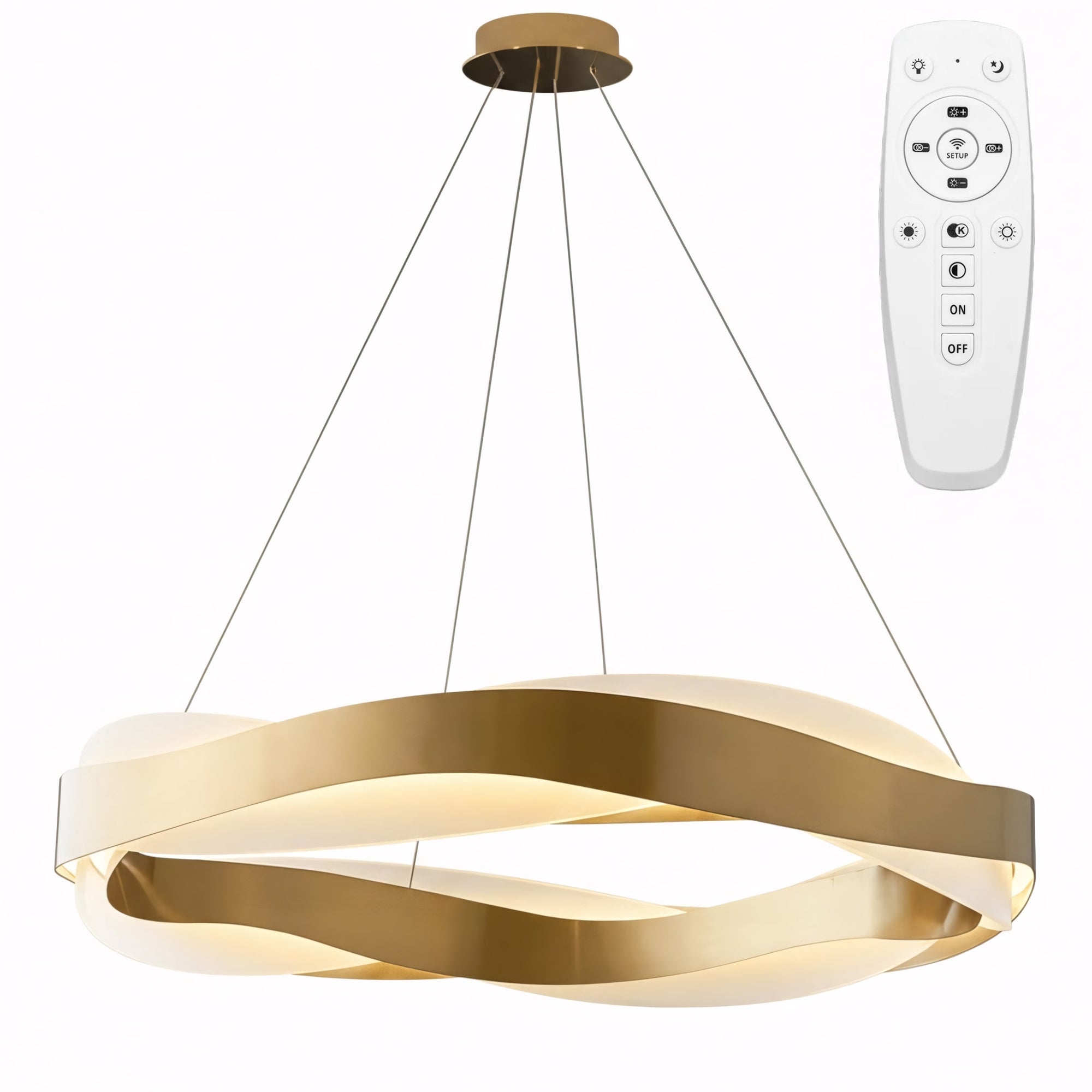 Lampa wisząca LED APP1802-CP Złota Szczotkowana + Pilot  1