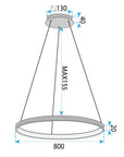 Lampa Sufitowa Wisząca Lhj012-cp 80cm Czarna  8