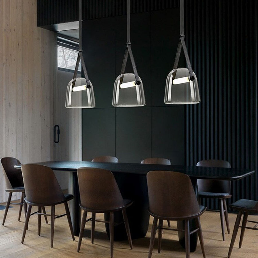 Lampa Wisząca Szklana  APP617-1CP Szara