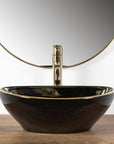 Umywalka nablatowa Rea Sofia Black Gold Edge