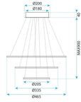 Lampa Sufitowa Wisząca Led G041-3cp Szczotkowane Złoto  8