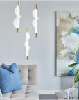 Lampa Wisząca Led G009-3cpr Biały/złoty  6