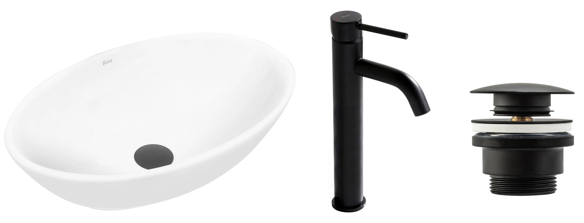 Zestaw Pamela white + bateria wysoka Lungo black+ korek uniwersalny czarny matowy
