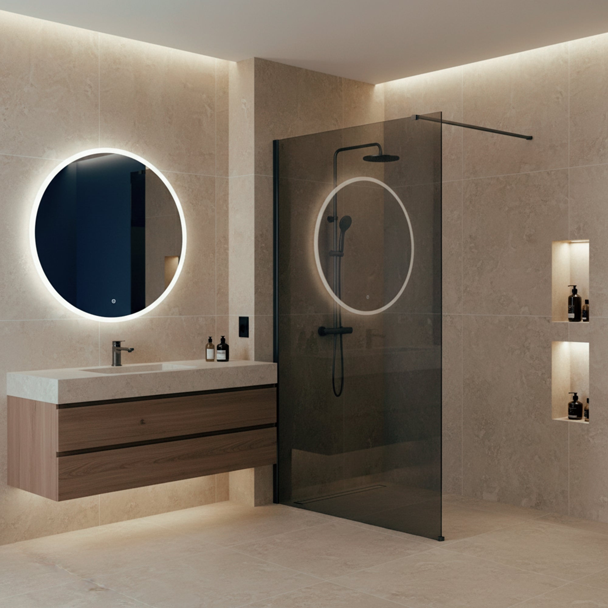Kabina prysznicowa Walk-In Rea Flexi Grey / Tytan 120  2