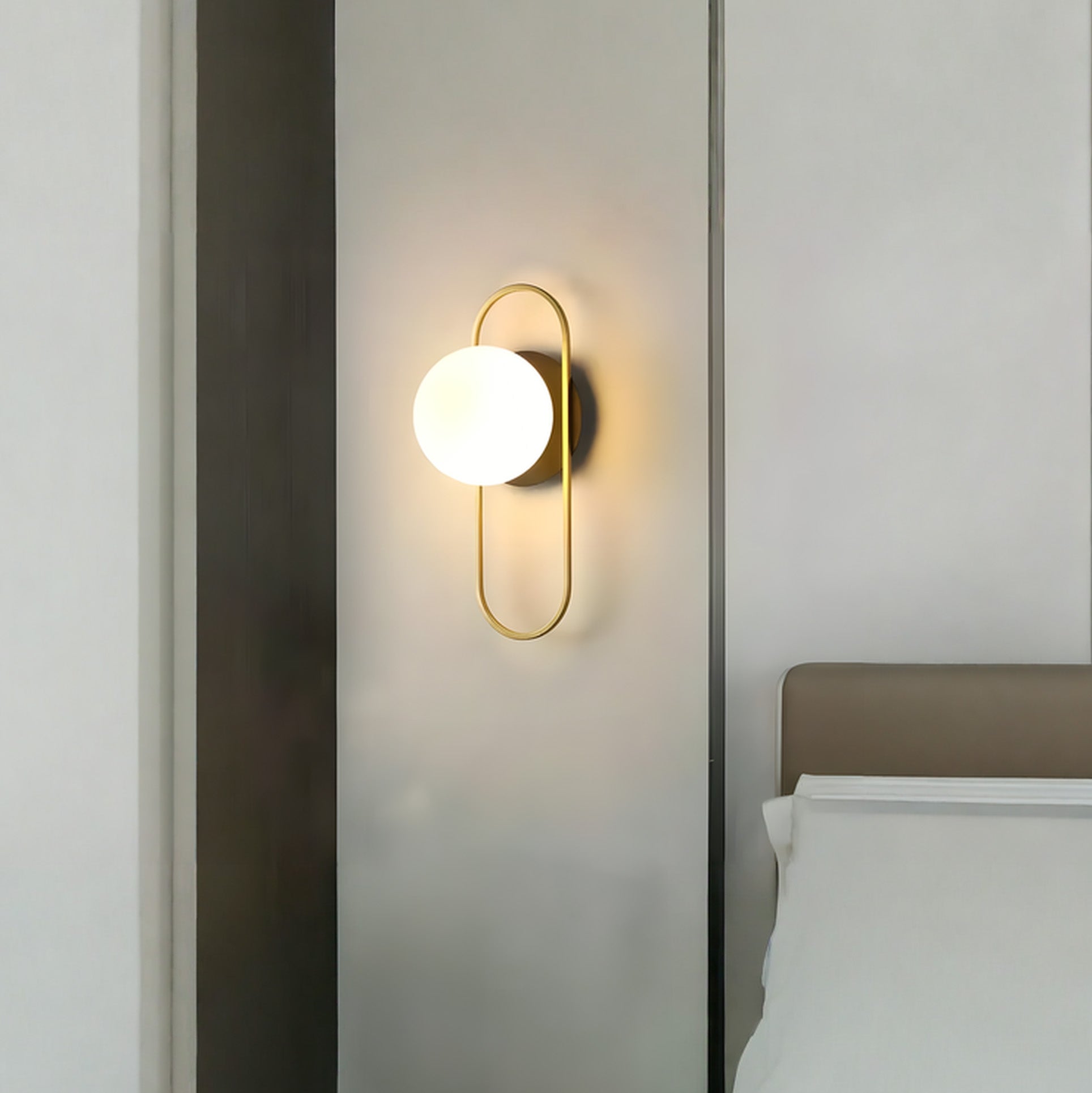 Lampa Ścienna Kinkiet APP1756-1W Brush Gold White  8