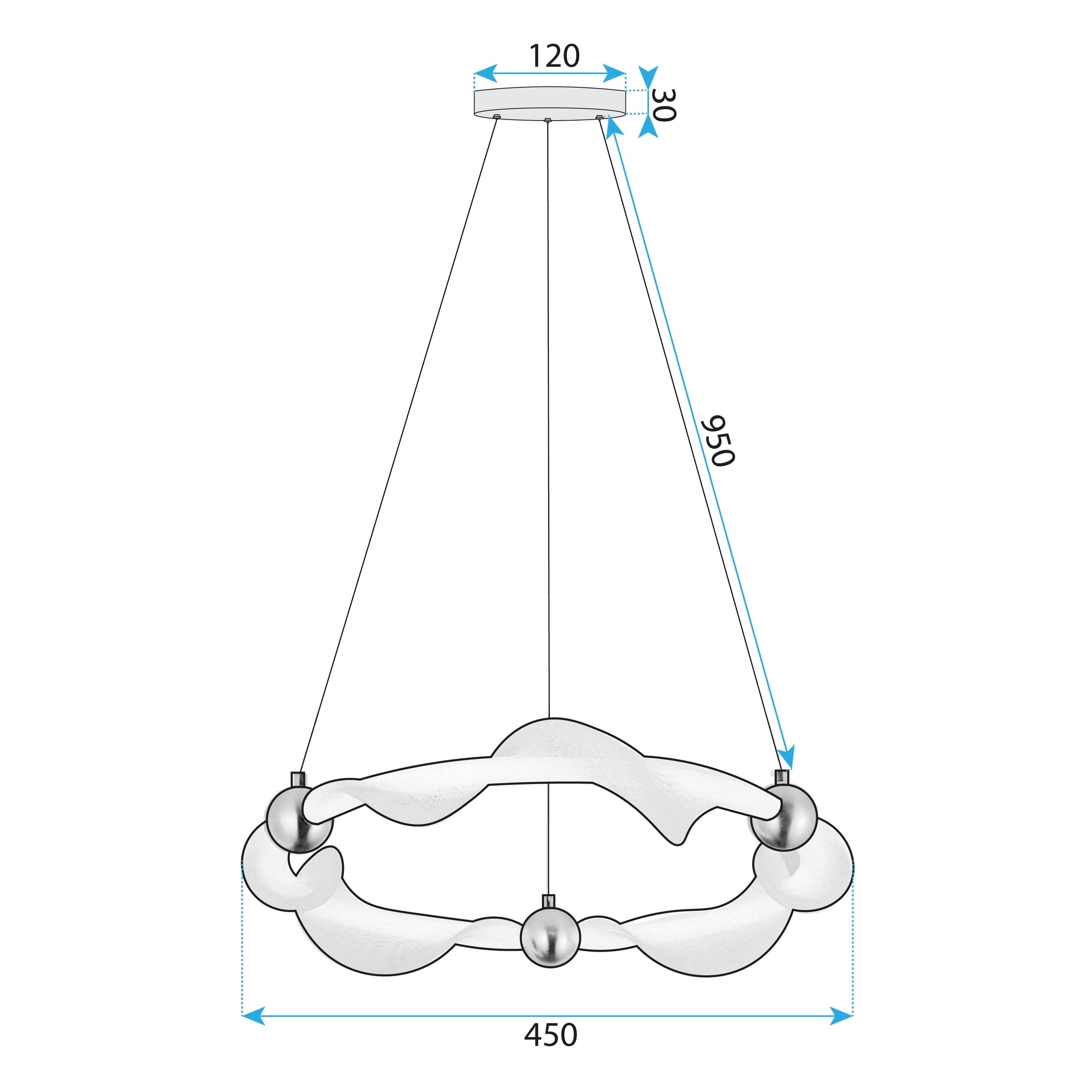 Lampa Wisząca Led G010-cp Biały/złoty  7