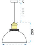 Lampa sufitowa wisząca szklana Verto C