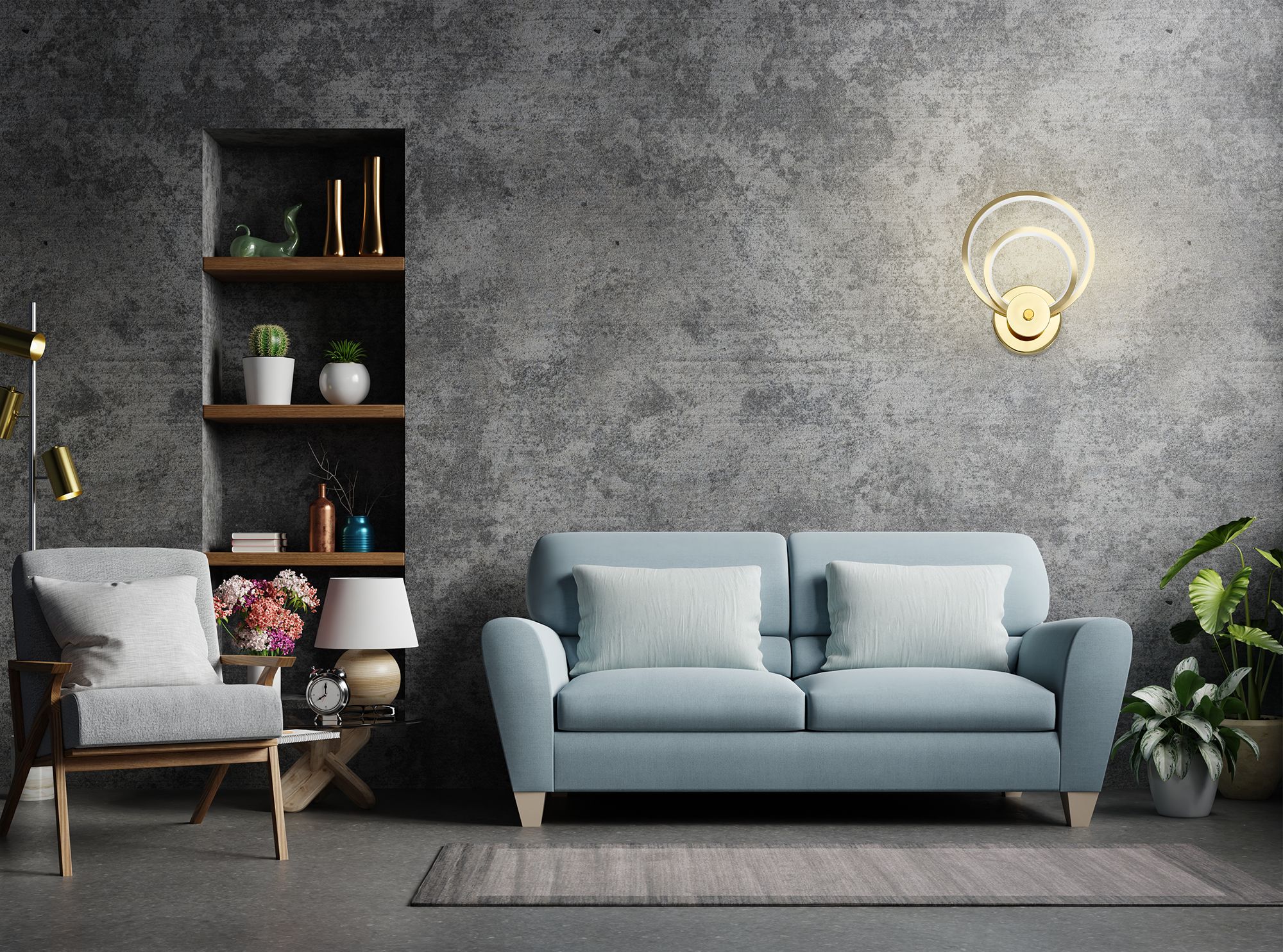 LAMPA ŚCIENNA KINKIET LED APP1043-W Złota