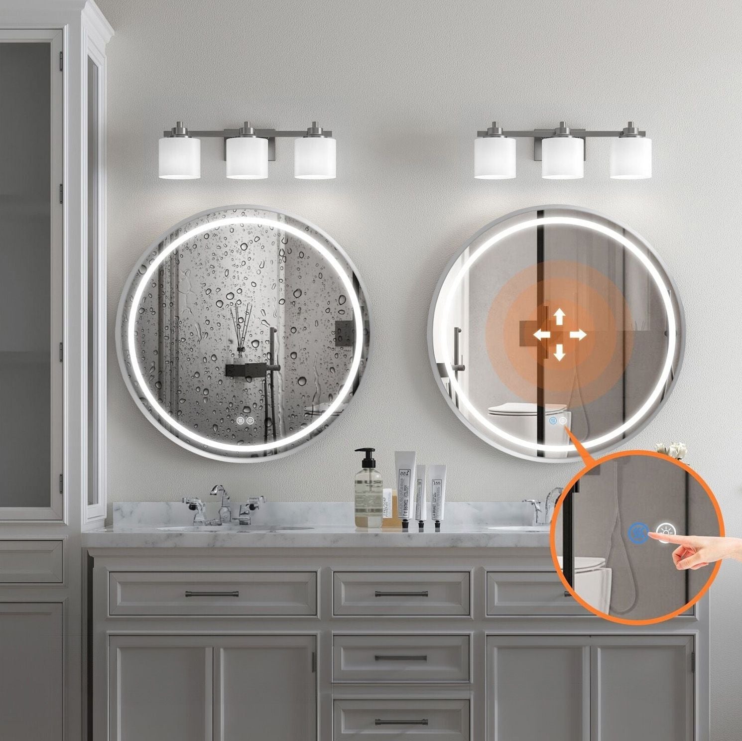 LUSTRO ŚCIENNE LED 80cm MMJ stal szczotkowana  6