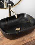 Umywalka nablatowa Rea Belinda Black Marble Mat