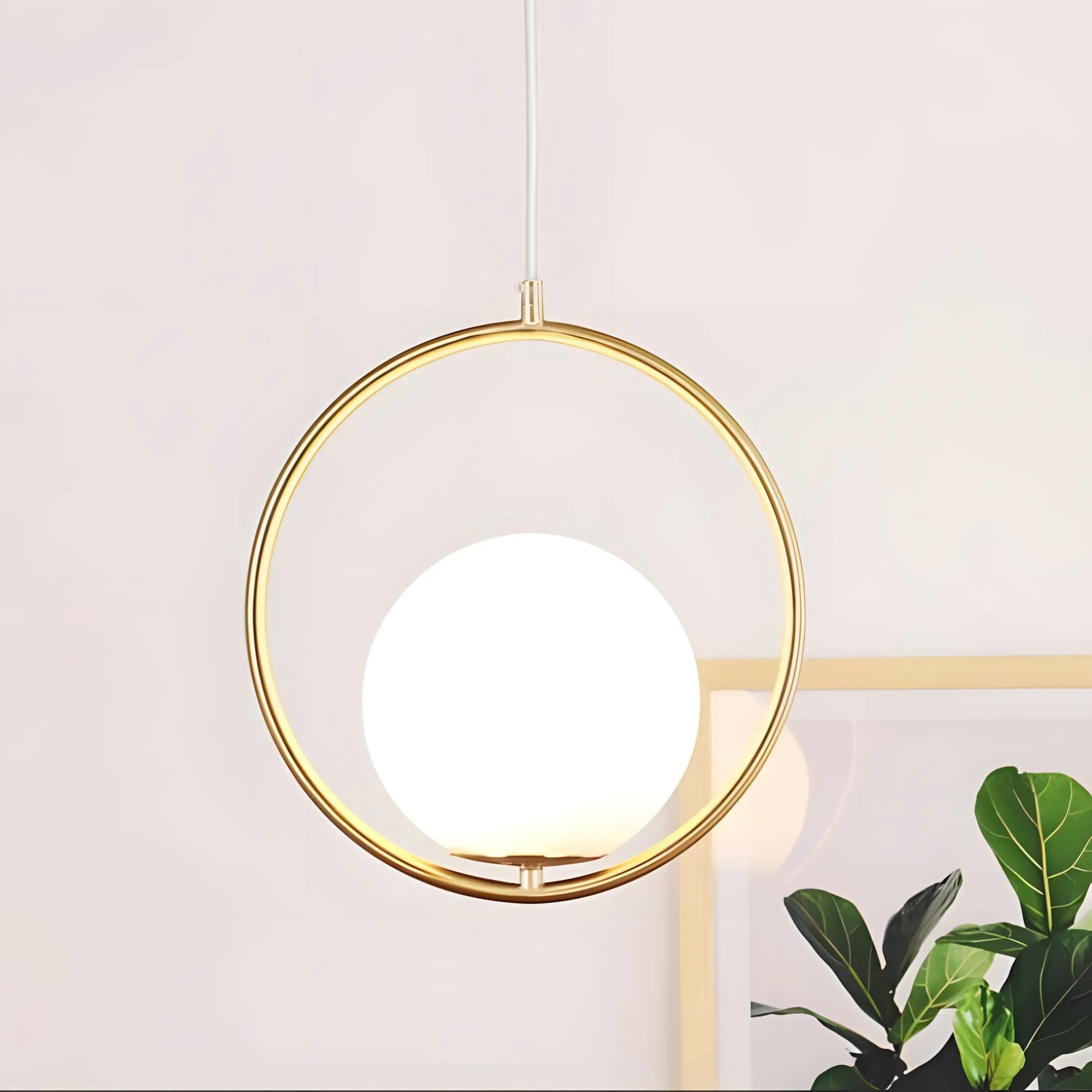 Lampa Sufitowa Wisząca Szklana Kula G109-1w Złota  2