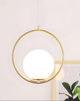 Lampa Sufitowa Wisząca Szklana Kula G109-1w Złota  2