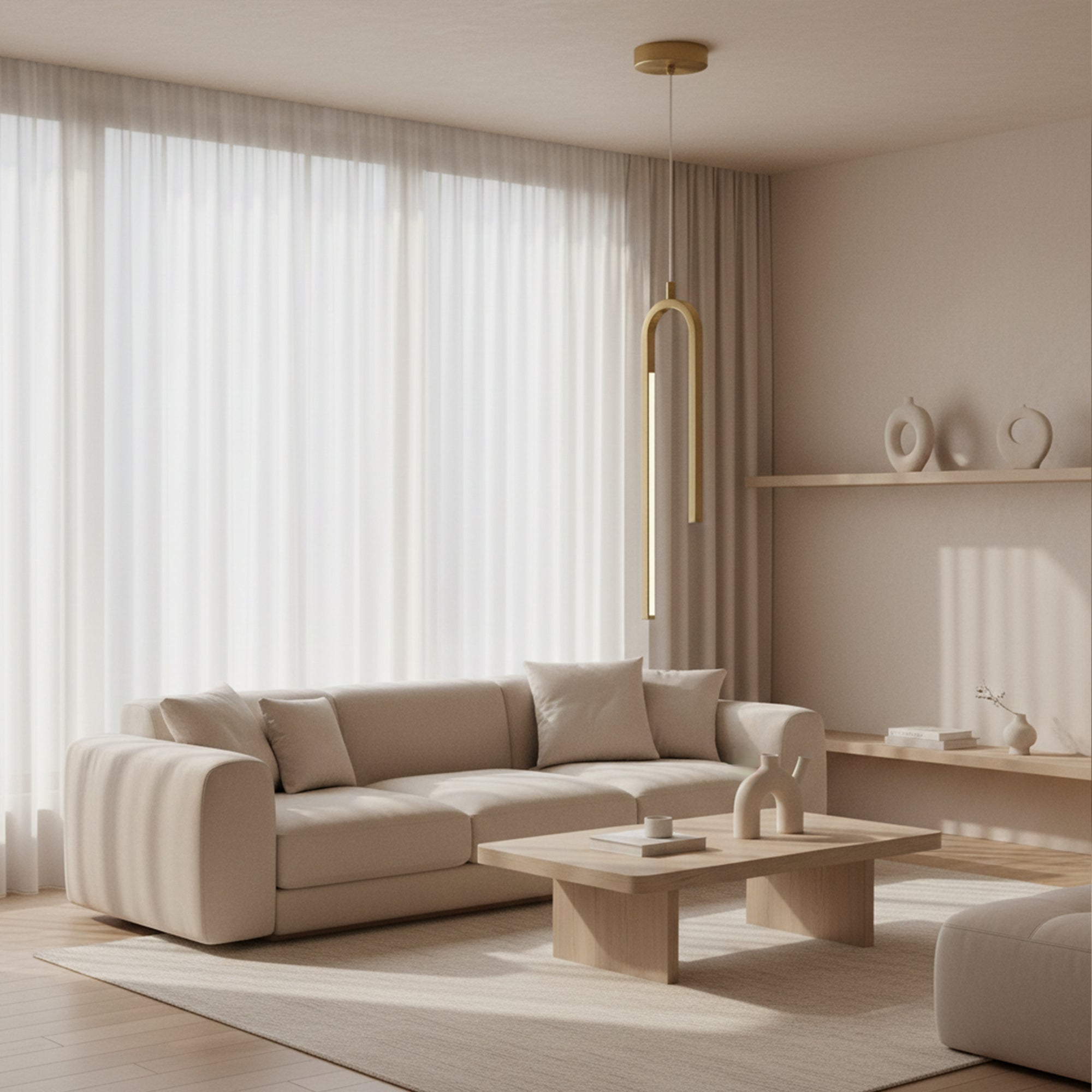 Lampa wisząca LED APP1803-CP Złota Szczotkowana  4