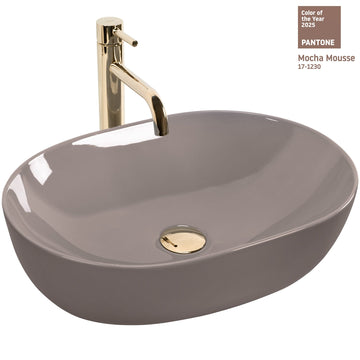 Umywalka nablatowa Rea Lisa Beige Shiny  1