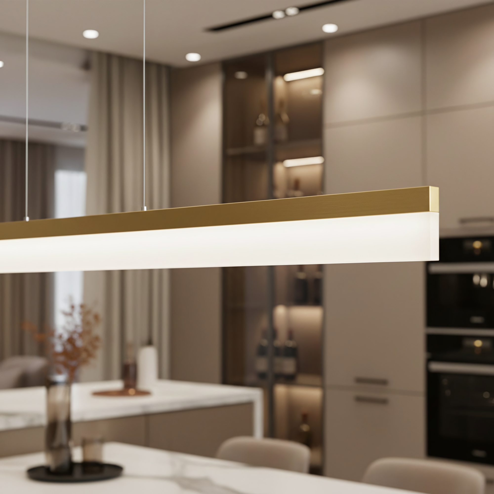 Lampa Wisząca Led App1694-cp 120 Cm Złota Szczotkowana  3