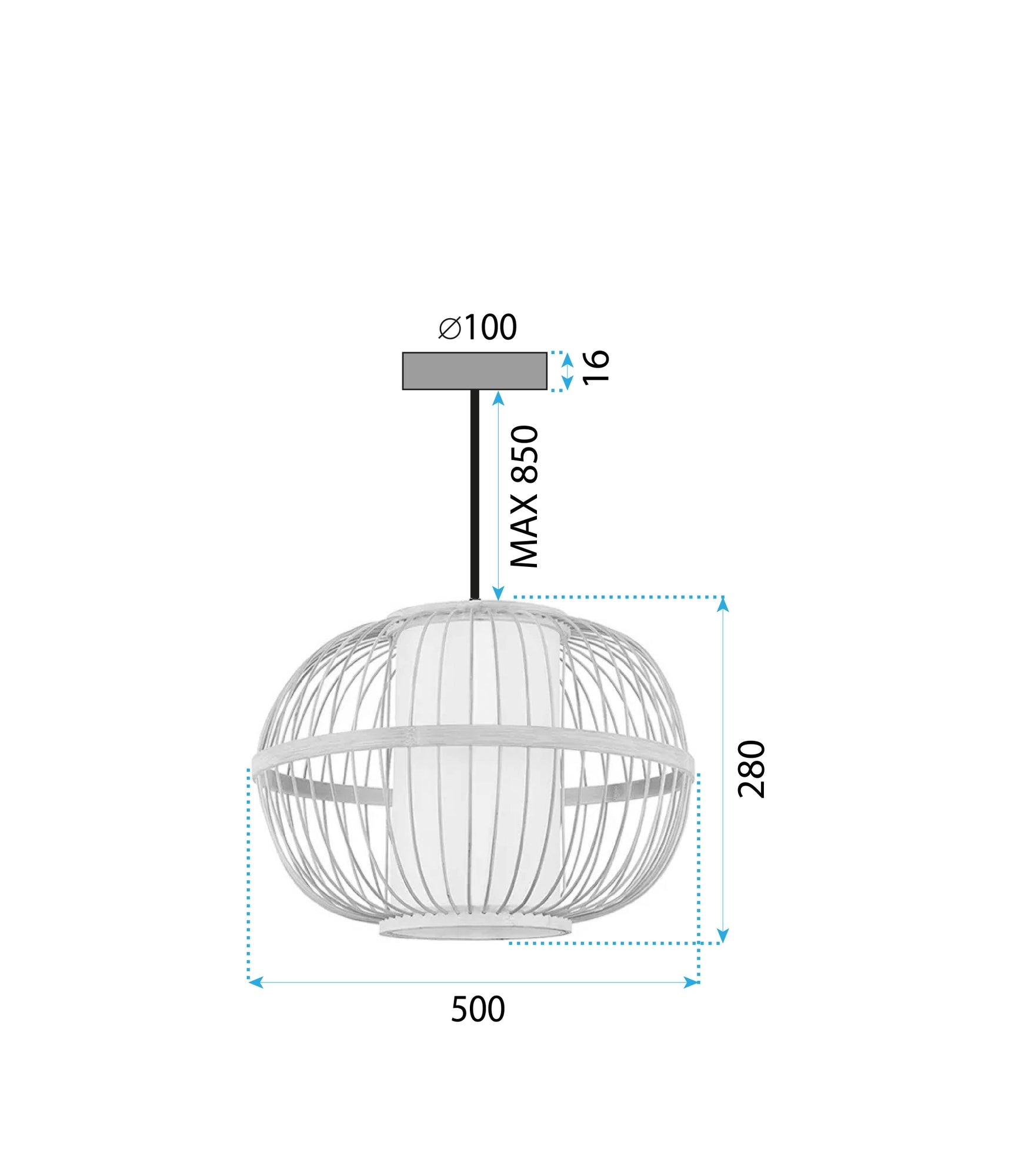 Lampa Sufitowa Wisząca Boho APP1632-1CP 50cm  9