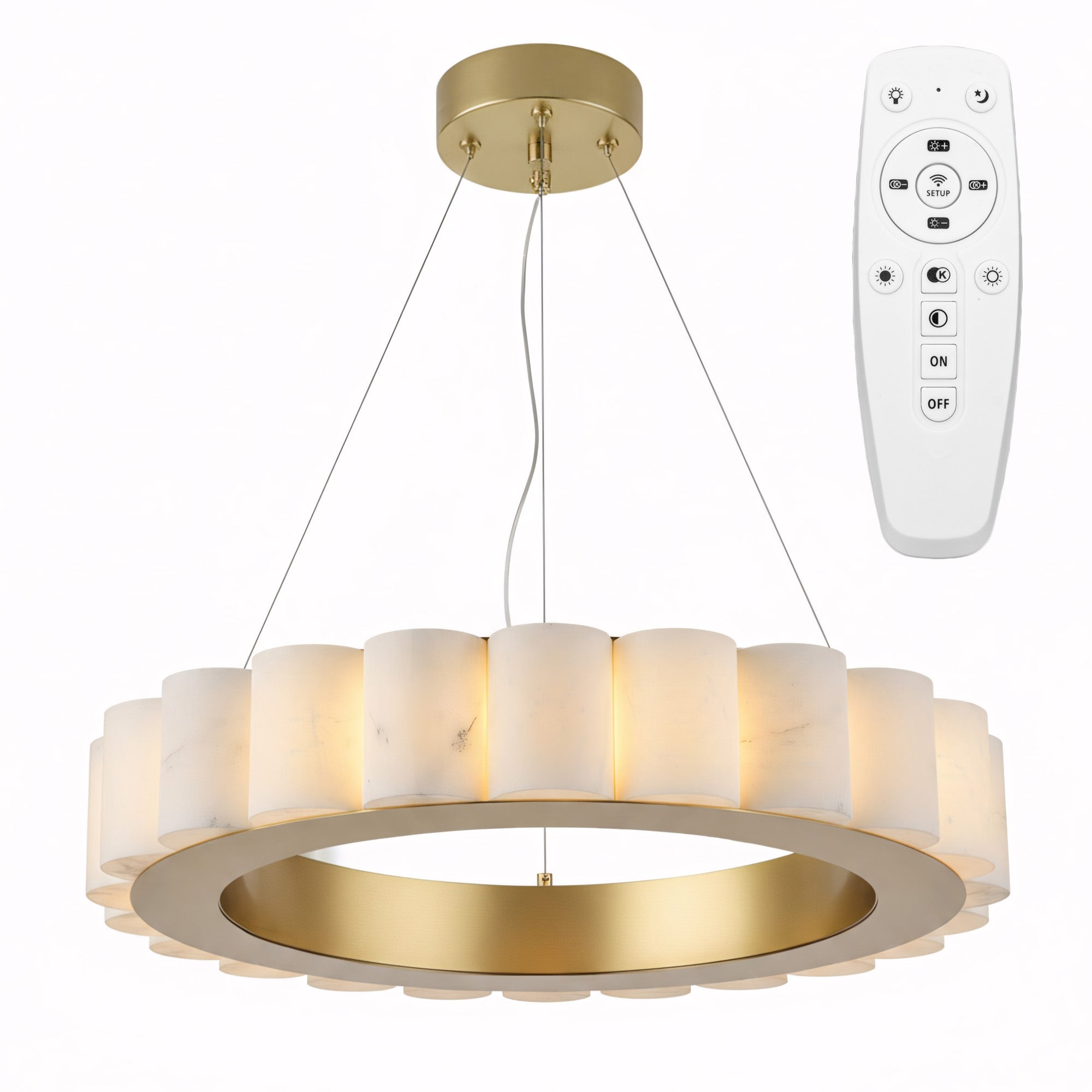 LAMPA SUFITOWA WISZĄCA LED APP1801-CP Brush Gold  1