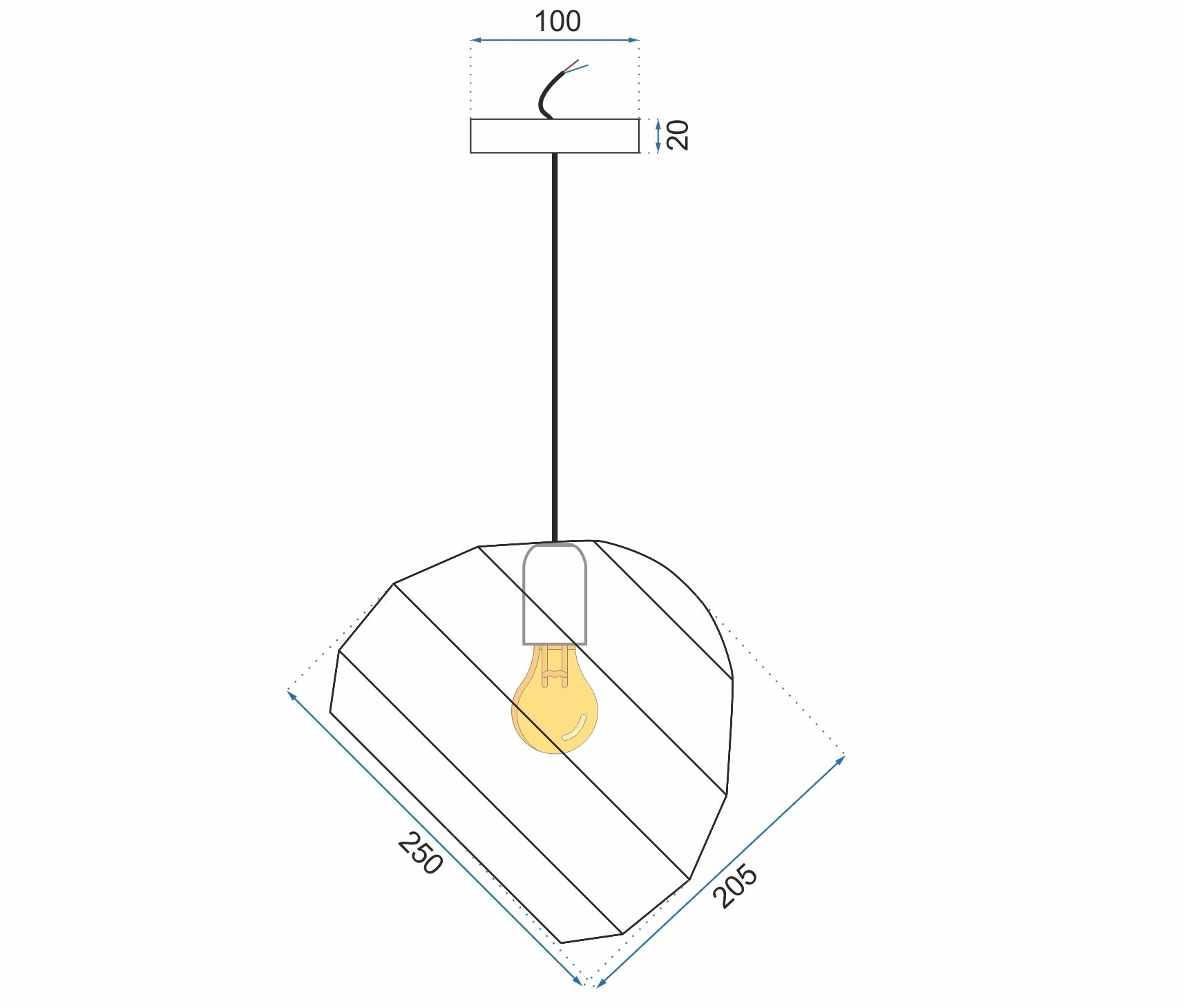 Lampa Sufitowa Wisząca Kula APP382-1CP  7