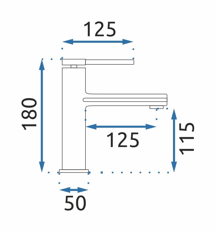 Bateria Umywalkowa REA OVAL Czarna Niska