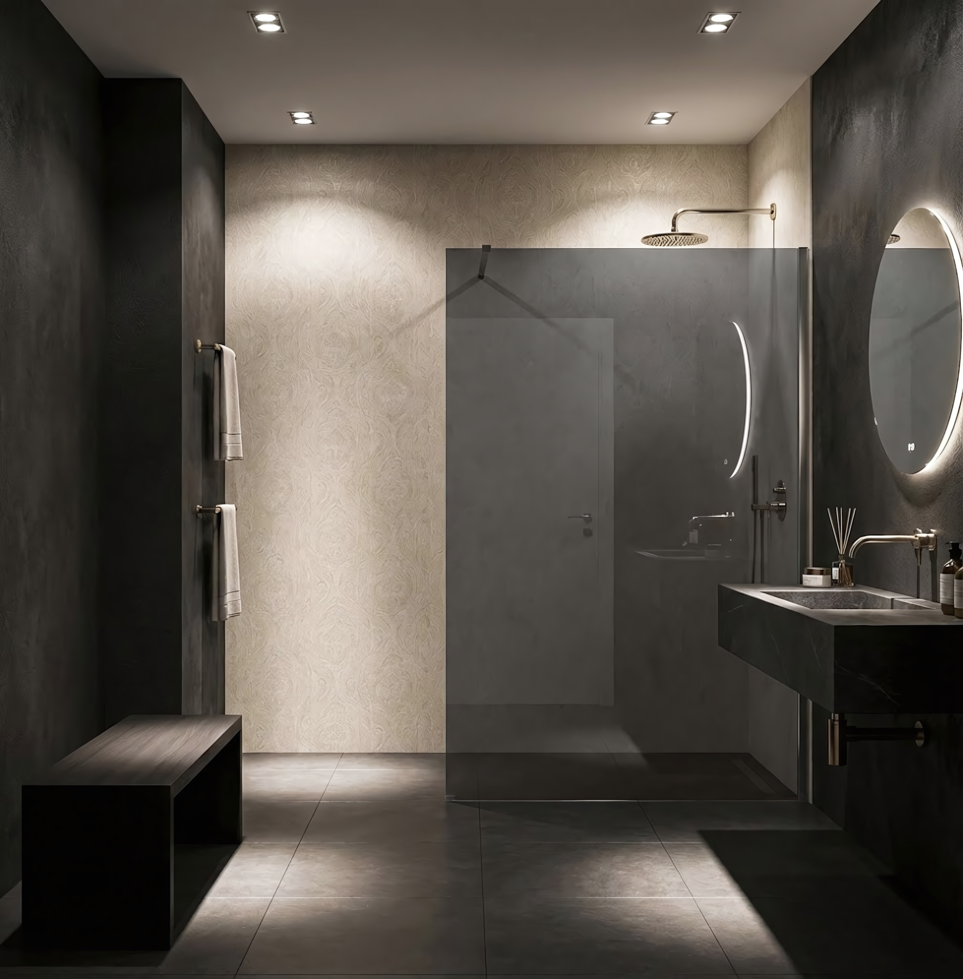 Kabina prysznicowa Walk-In Rea Flexi Grey / Chrome 140  10