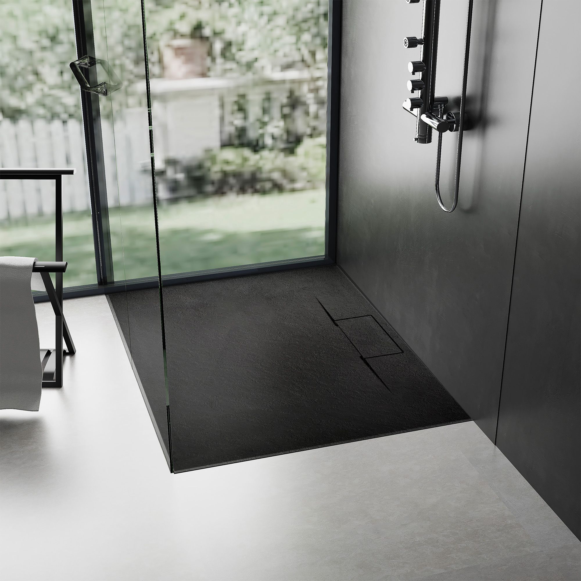 Brodzik prysznicowy Bazalt Long Black 80x120